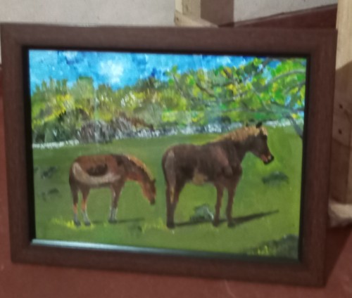 Whie Horse - Delf Island- Framed